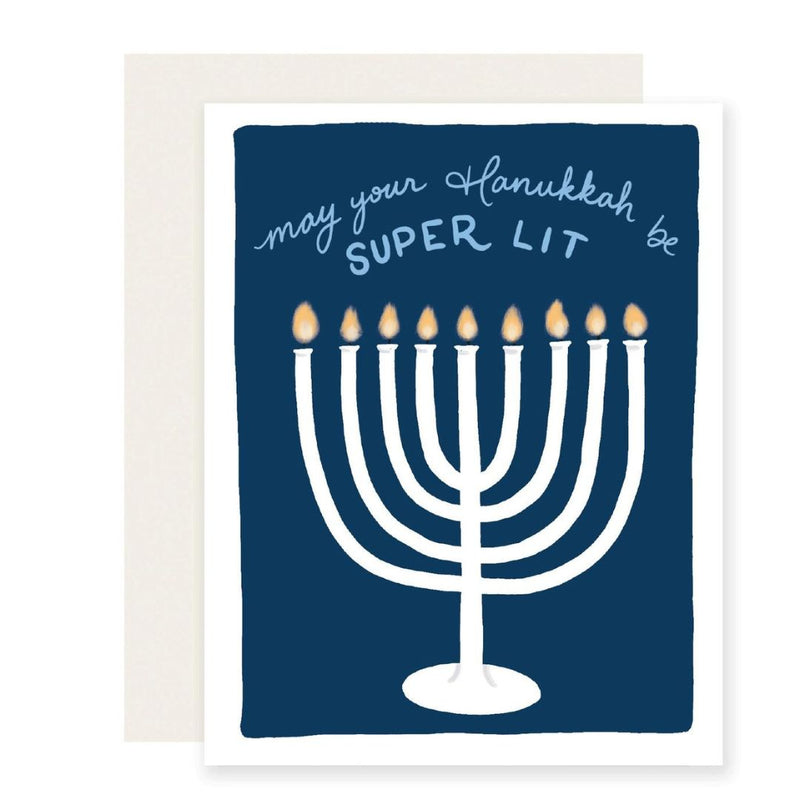 SLGST Super Lit Hanukkah Card -  - Cards - Feliz Modern