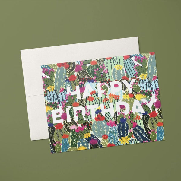 ATQ Happy Birthday Cactus Card -  - Cards - Feliz Modern