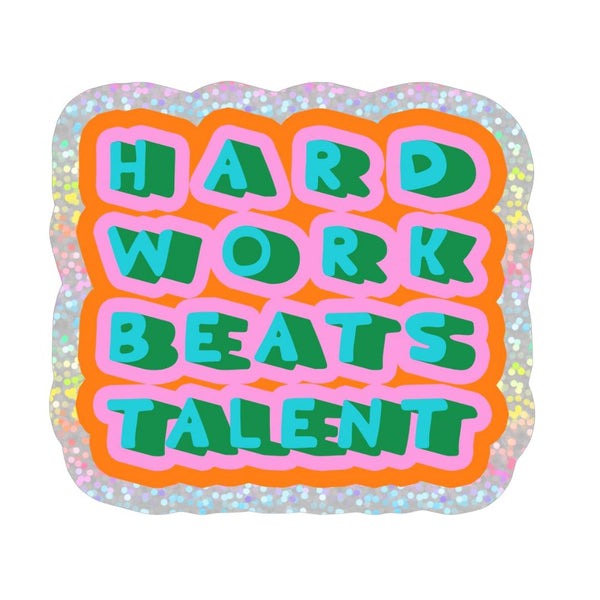 AXLO Hard Work Glitter Sticker -  - Stickers - Feliz Modern