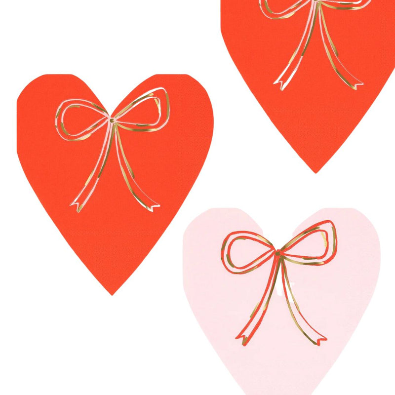 MM Heart With Bow Napkins -  - Party Supplies - Feliz Modern