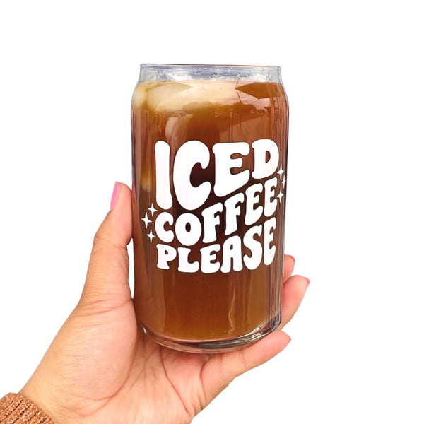 KUAD  "Iced Coffee Please" Boba Glass -  - Drinkware - Feliz Modern