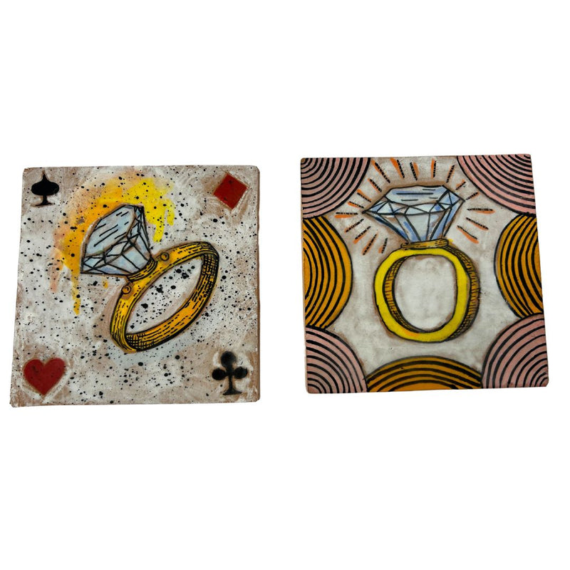ENAD Large Coaster Tiles - Diamond Ring - Decor Objects - Feliz Modern