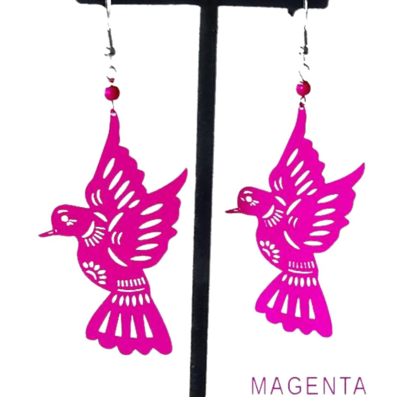 XOC Papel Picado Dove Earrings - Magenta - Earrings - Feliz Modern