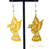 XOC Papel Picado Dove Earrings - Mustard Yellow - Earrings - Feliz Modern
