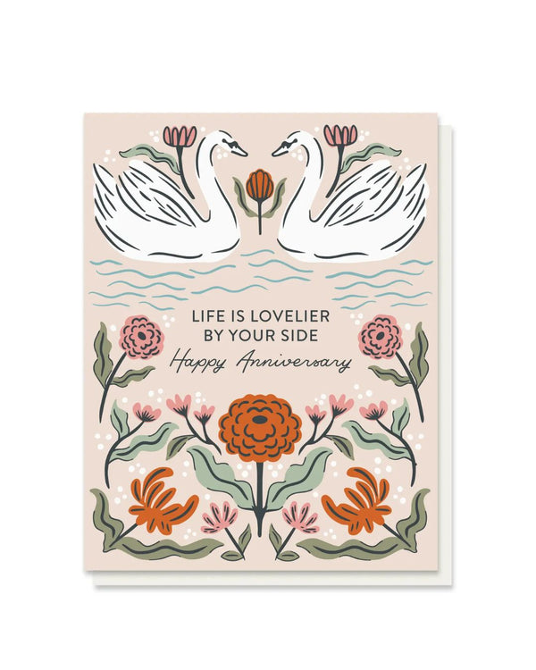 PPP Swan Anniversary Card - - Cards - Feliz Modern