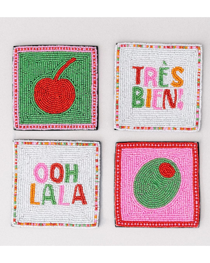 BAN Beaded Coasters Set - - Coasters - Feliz Modern