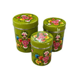 PCLP Stainless Canister Set (choose your color!) - Floral Lime Green - Decor Objects - Feliz Modern