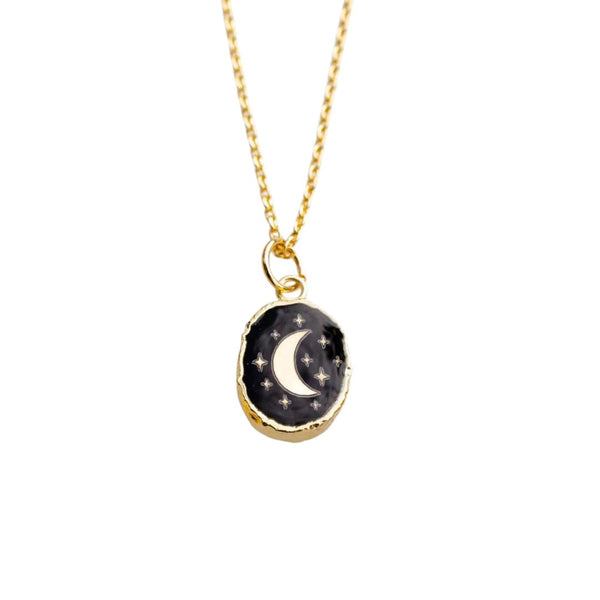 JLMS Onyx Moon Necklace -  - Necklaces - Feliz Modern