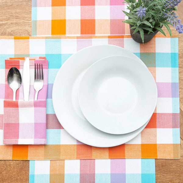 CFH Pastel Plaid Tea Towel / Napkin -  - Tea Towels & Napkins - Feliz Modern