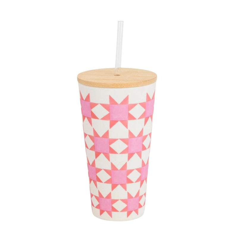 CRHE Pink Quilt Tumbler -  - Drinkware - Feliz Modern