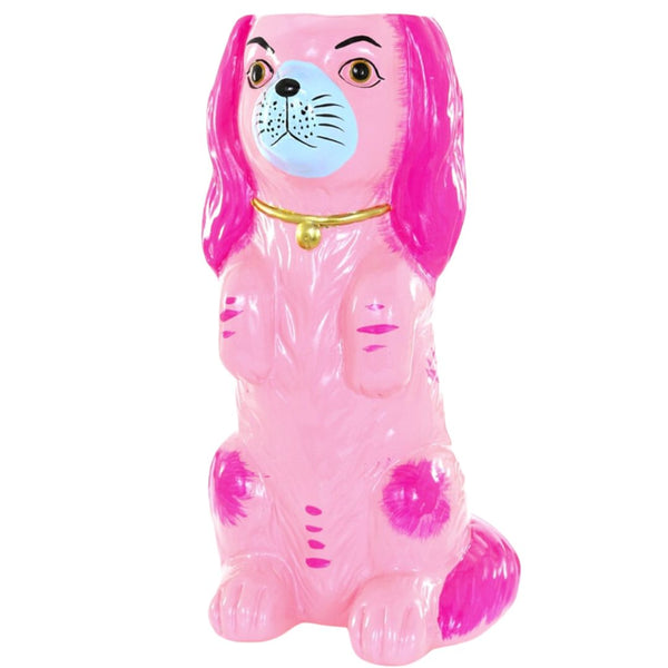 CFC Pink Staffordshire Sitting Dog Vase -  - Decor Objects - Feliz Modern