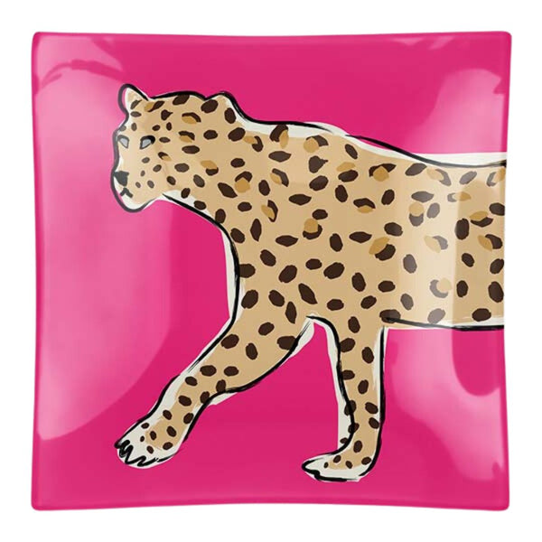 CRBL Walking Leopard Trinket Tray - Pink - Trays - Feliz Modern