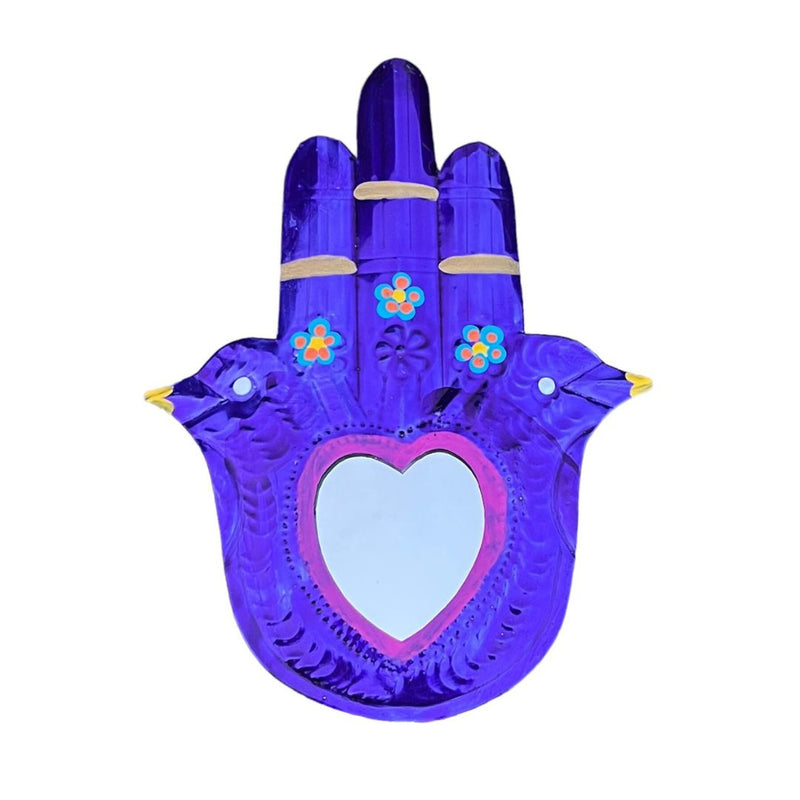 LD Hamsa Hand Mirror Tins - Purple - Decor Objects - Feliz Modern