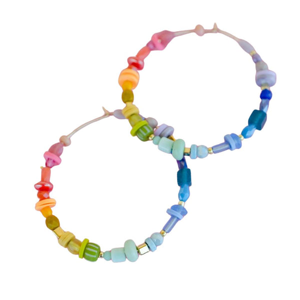 JLMS Beaded Hoop Earrings -  - Earrings - Feliz Modern