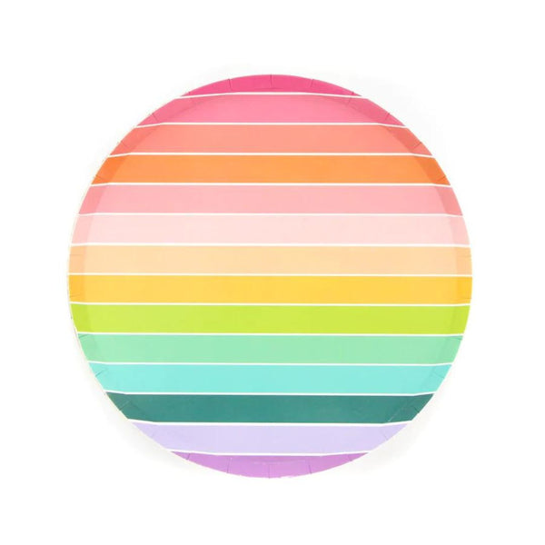 KAC Rainbow Stripe Paper Plate -  - Party Supplies - Feliz Modern