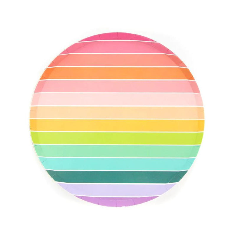 KAC Rainbow Stripe Paper Plate -  - Party Supplies - Feliz Modern
