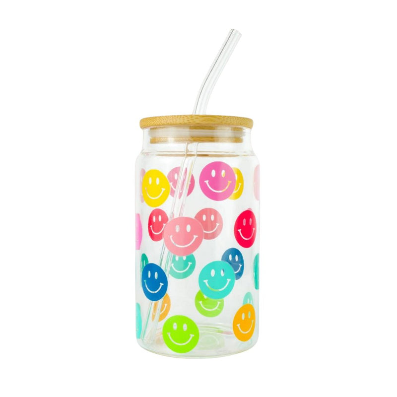 CLRL Happy Face Glass Cup -  - Drinkware - Feliz Modern