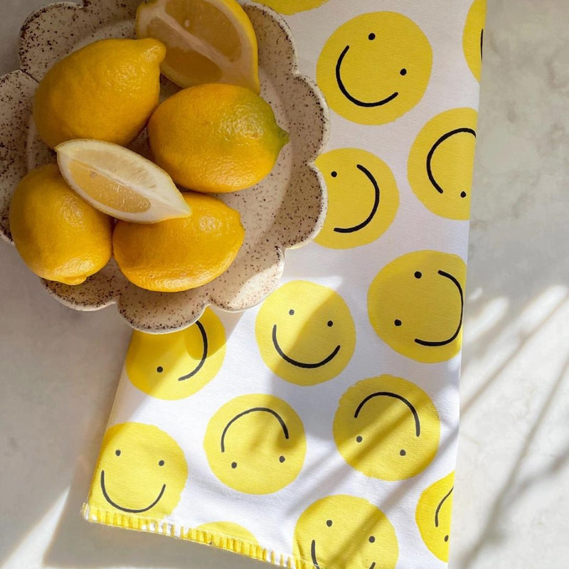 IDL Smiley Tea Towel -  - Tea Towels & Napkins - Feliz Modern