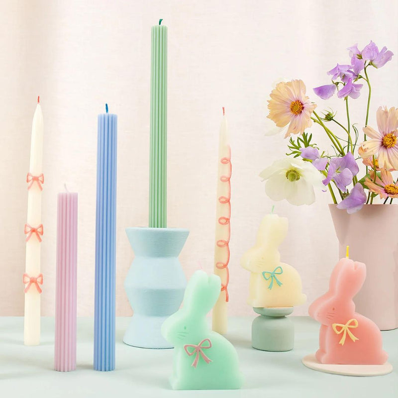 MM Pink Bow Taper Candles -  - Candles - Feliz Modern