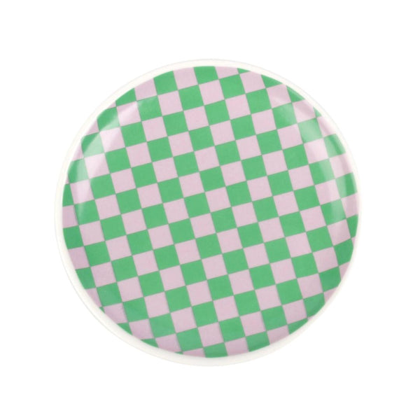 HLFR* Checkered Trinket Dish - Pink & Green - Trays - Feliz Modern
