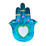 LD Hamsa Hand Mirror Tins - Turquiose - Decor Objects - Feliz Modern