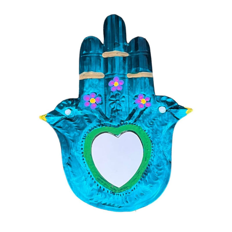 LD Hamsa Hand Mirror Tins - Turquiose - Decor Objects - Feliz Modern