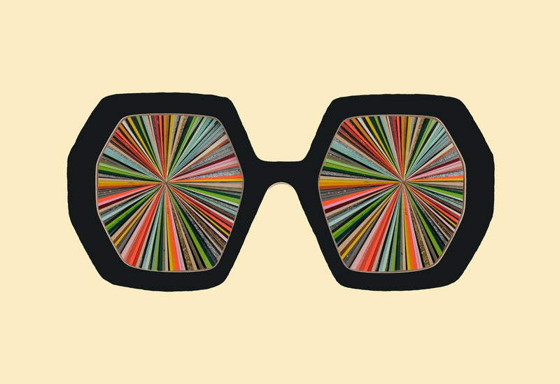 KO Kelly O'Connor Psychedelic Sunnies Black - - Art - Feliz Modern