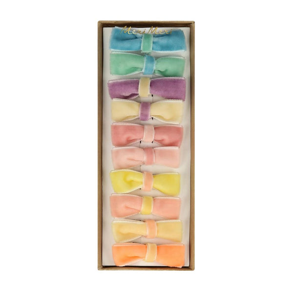 MM* Pastel Velvet Bow Hair Clips - - Hair Accessories - Feliz Modern