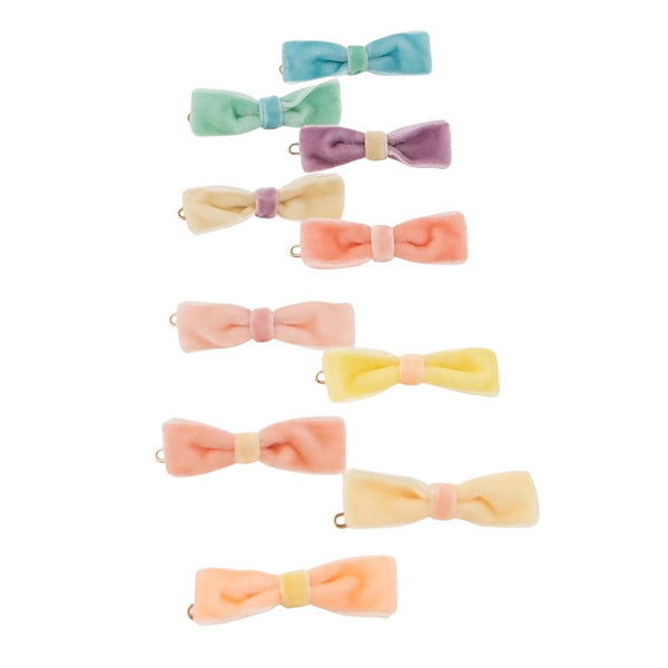 MM* Pastel Velvet Bow Hair Clips - - Hair Accessories - Feliz Modern