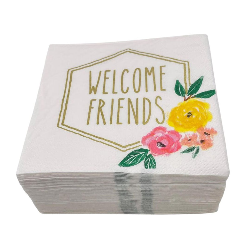 SOSS* Welcome Friends Cocktail Napkins - - Party Supplies - Feliz Modern