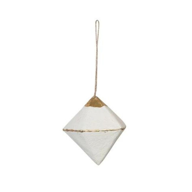 CCO Paper Mache Geometric Ornaments - White - Christmas - Feliz Modern