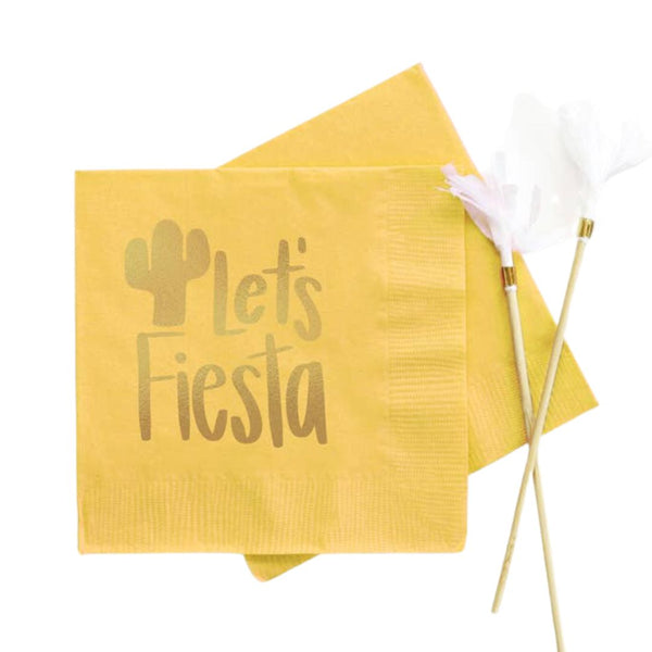 WRE* Let's Fiesta Napkins - Yellow - Party Supplies - Feliz Modern