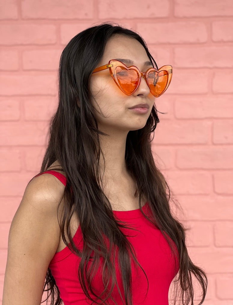 TAM Retro Heart Sunglasses - Choose Your Color! - Pink w Pink Lens - Sunglasses - Feliz Modern
