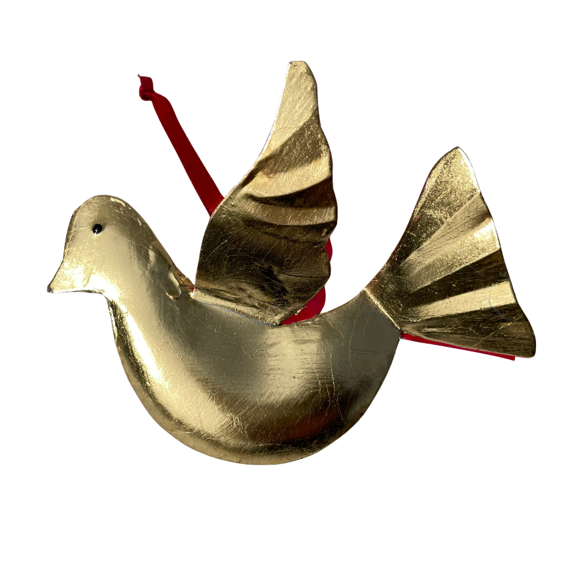 FMD Golden Bird Tin Ornament -  - Christmas - Feliz Modern