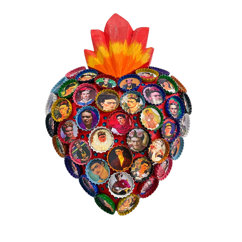 LD Large Bottle Cap Frida Heart - Red - Decor Objects - Feliz Modern