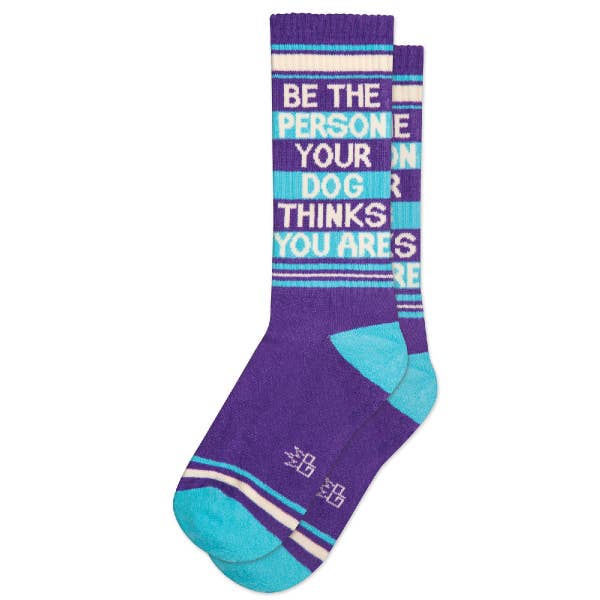 GBP Be The Person Your Dog Thinks You Are Ribbed Gym Socks -  - Socks - Feliz Modern