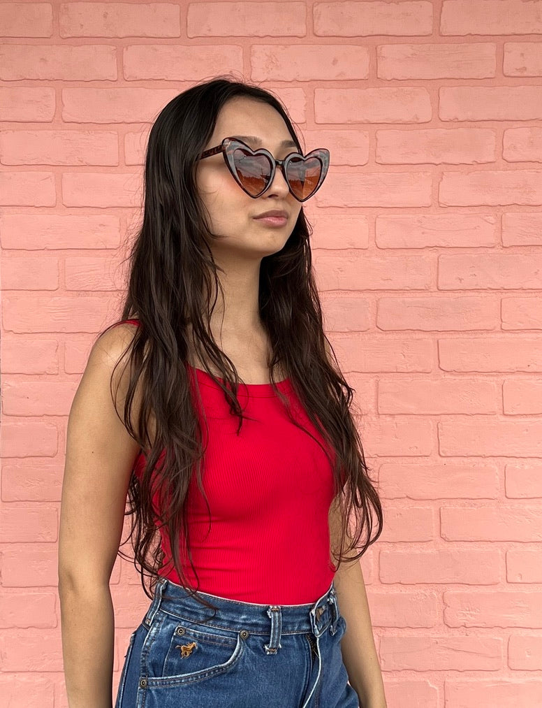 TAM Retro Heart Sunglasses - Choose Your Color! - Tortoise Print - Sunglasses - Feliz Modern