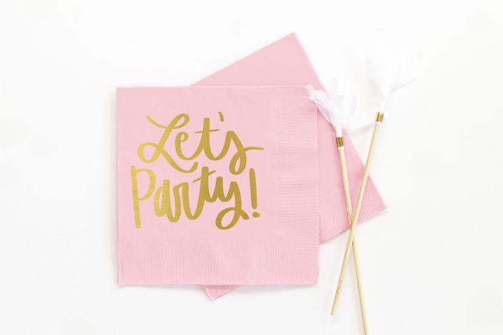WRE* Let's Party Light Pink Napkins -  - Party Supplies - Feliz Modern