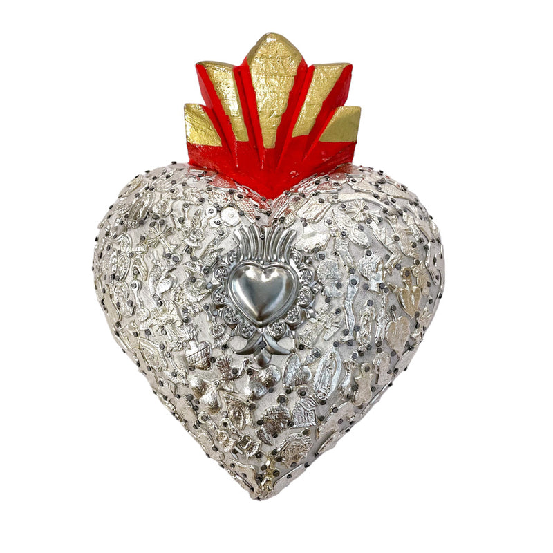 LD Large Milagros Heart - White - Sacred Heart - Decor Objects - Feliz Modern