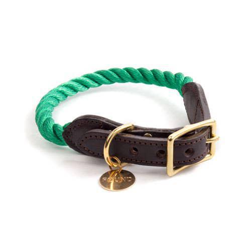 FMA* Miami Green Rope & Leather Collar -  - Pets - Feliz Modern