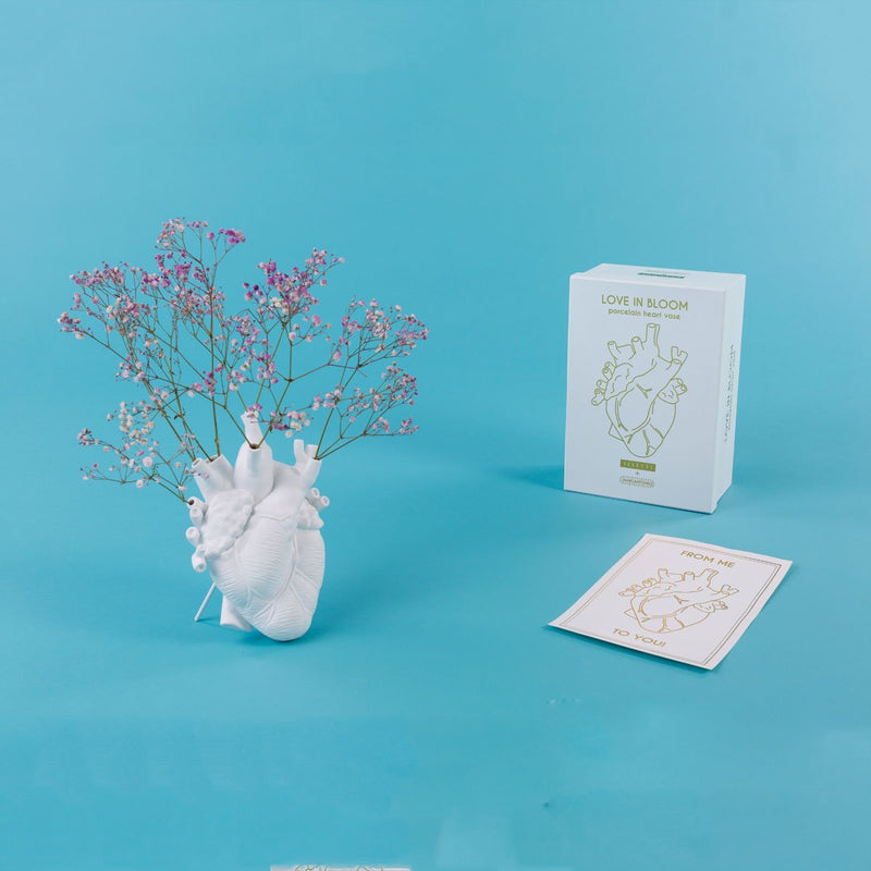 SLTI* Heart Vase Love in Bloom Porcelain -  - Vases & Planters - Feliz Modern