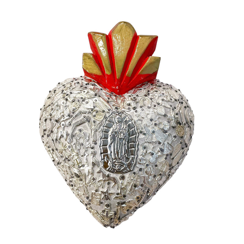 LD Large Milagros Heart - White - Virgen - Decor Objects - Feliz Modern