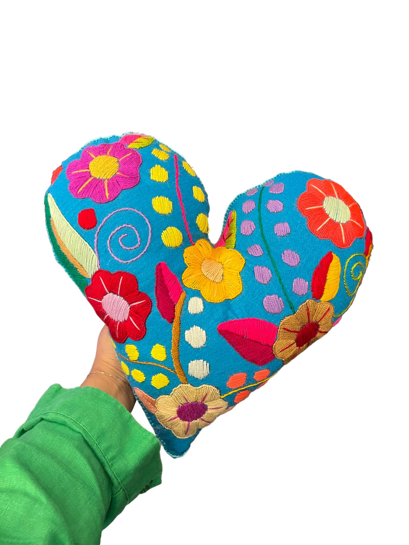 DAI Heart Pillow - Bright Blue - Pillows & Throws - Feliz Modern