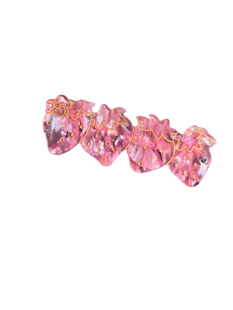 RUBS Strawberry Hair Clip - Pink Strawberry Clip - Hair Accessories - Feliz Modern