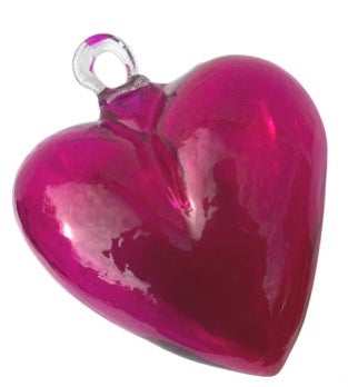 FMD Handmade Glass Heart Ornament - Pink - Christmas - Feliz Modern