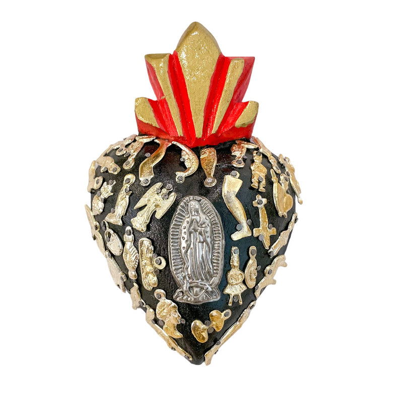 LD Medium Milagros Heart - Black - Virgen - Decor Objects - Feliz Modern
