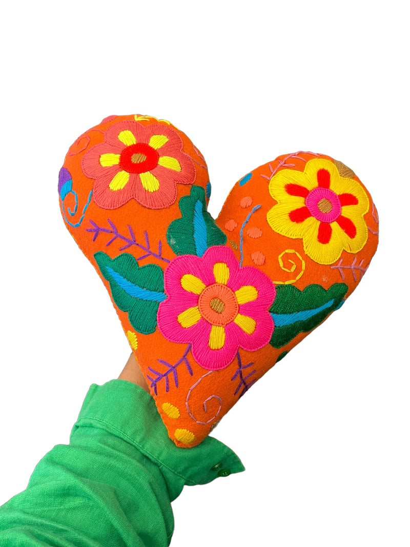 DAI Heart Pillow - Orange - Pillows & Throws - Feliz Modern