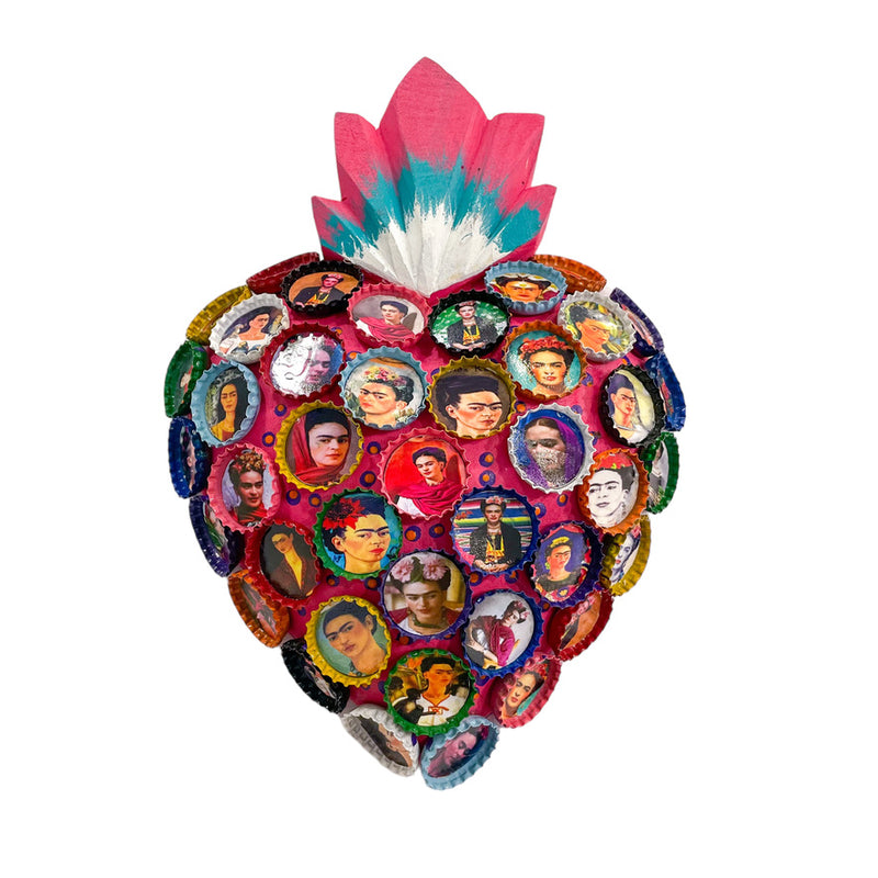 LD Large Bottle Cap Frida Heart - Pink - Decor Objects - Feliz Modern