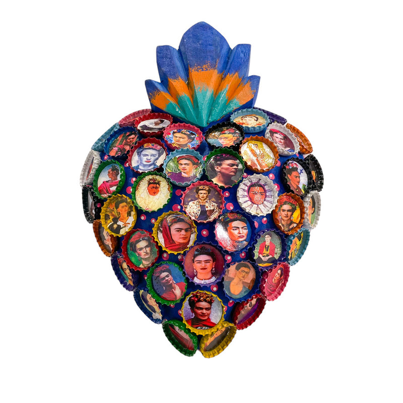 LD Large Bottle Cap Frida Heart - Blue - Decor Objects - Feliz Modern