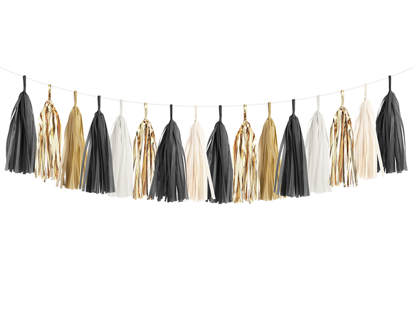 PPBY** Black, White, and Gold Tassel Kit -  - Party Supplies - Feliz Modern